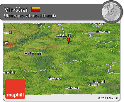 Satellite Panoramic Map of Virkščiai