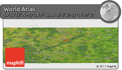 Satellite Panoramic Map of the Area around 55° 11' 31" N, 24° 43' 30" E