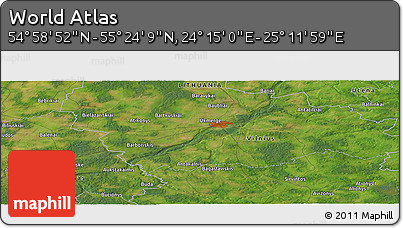 Satellite Panoramic Map of the Area around 55° 11' 31" N, 24° 43' 30" E