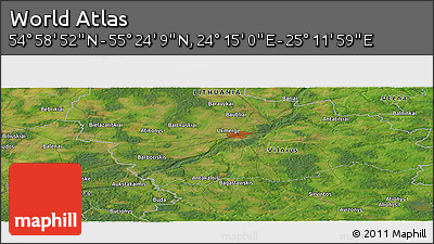 Satellite Panoramic Map of the Area around 55° 11' 31" N, 24° 43' 30" E