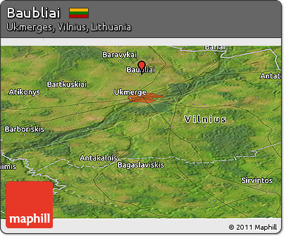 Satellite Panoramic Map of Baubliai