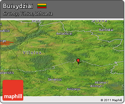Satellite Panoramic Map of Buivydžiai