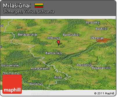 Satellite Panoramic Map of Milašiūnai