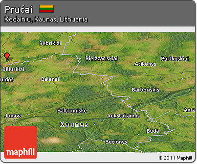 Satellite Panoramic Map of Pručai