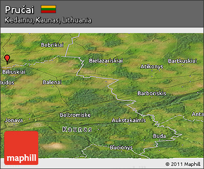 Satellite Panoramic Map of Pručai