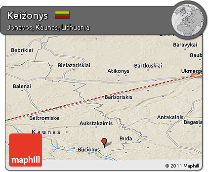 Shaded Relief Panoramic Map of Keižonys