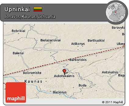 Shaded Relief Panoramic Map of Upninkai