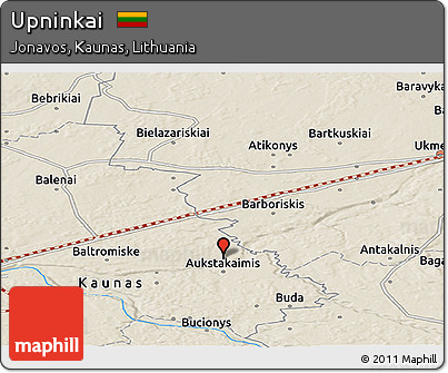 Shaded Relief Panoramic Map of Upninkai