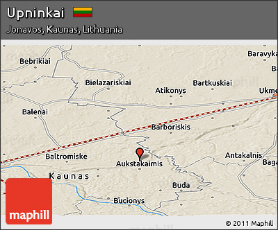 Shaded Relief Panoramic Map of Upninkai