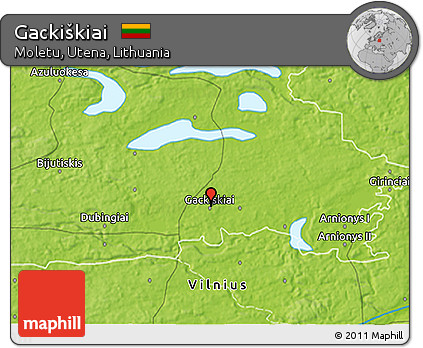 Physical 3D Map of Gackiškiai