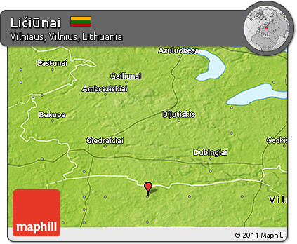 Physical 3D Map of Ličiūnai