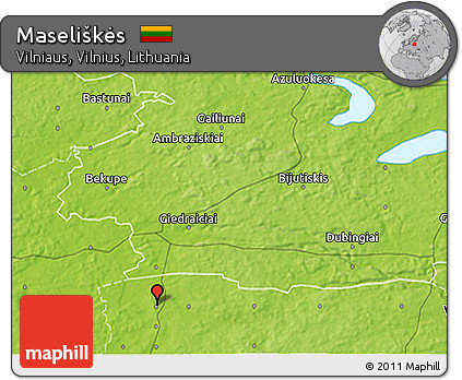 Physical 3D Map of Maseliškės