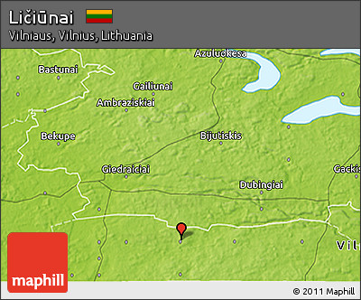 Physical 3D Map of Ličiūnai