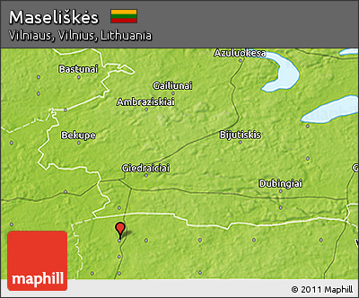 Physical 3D Map of Maseliškės