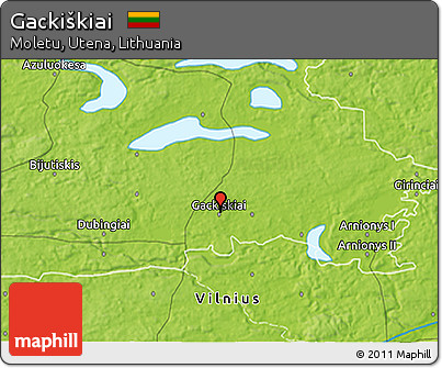 Physical 3D Map of Gackiškiai