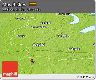 Physical 3D Map of Maseliškės