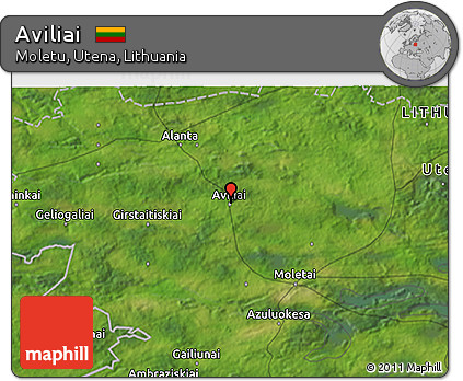 Satellite 3D Map of Aviliai