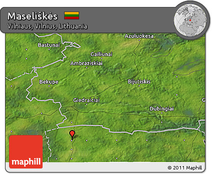 Satellite 3D Map of Maseliškės
