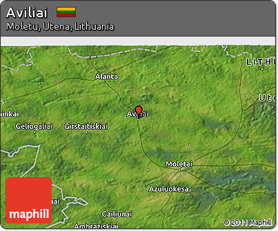 Satellite 3D Map of Aviliai