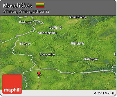 Satellite 3D Map of Maseliškės