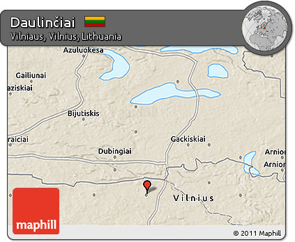 Shaded Relief 3D Map of Daulinčiai