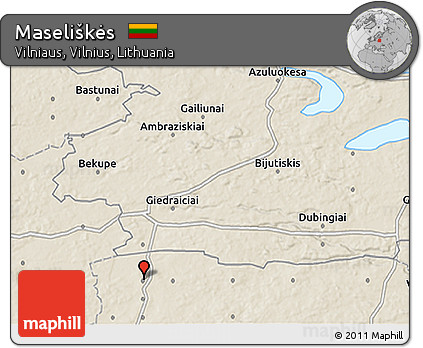 Shaded Relief 3D Map of Maseliškės