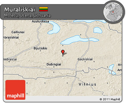 Shaded Relief 3D Map of Murališkiai