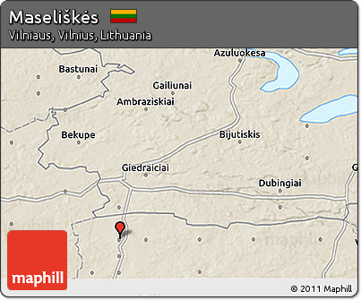 Shaded Relief 3D Map of Maseliškės