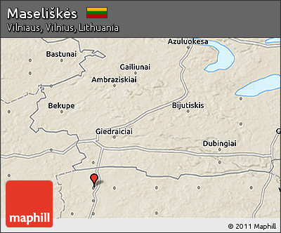 Shaded Relief 3D Map of Maseliškės