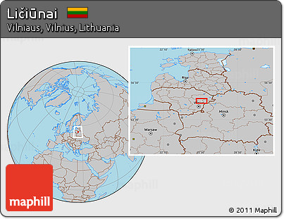 Gray Location Map of Ličiūnai