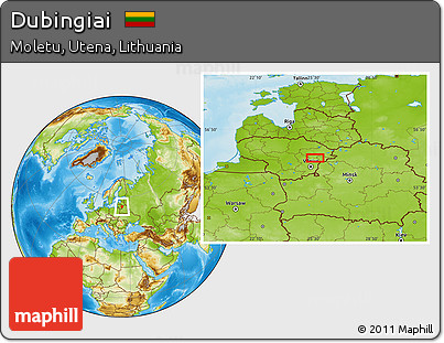 Physical Location Map of Dubingiai