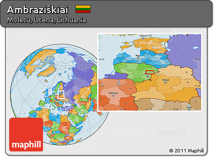 Political Location Map of Ambraziškiai