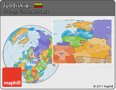 Political Location Map of Juodiškiai