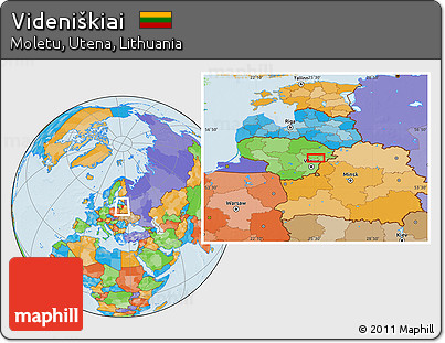 Political Location Map of Videniškiai