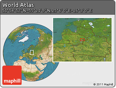 Satellite Location Map of the Area around 55° 11' 31" N, 25° 34' 30" E