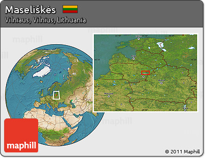 Satellite Location Map of Maseliškės