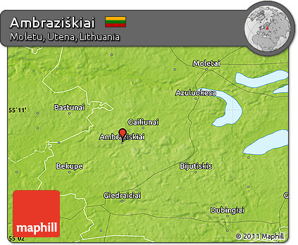 Physical Map of Ambraziškiai