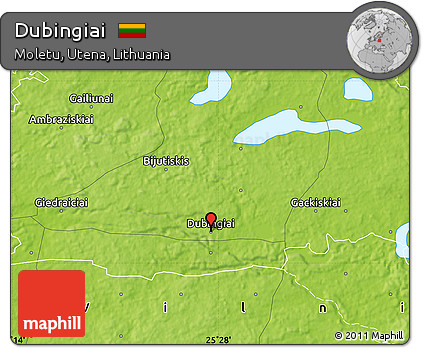 Physical Map of Dubingiai