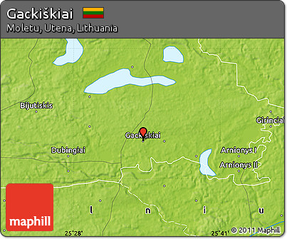 Physical Map of Gackiškiai
