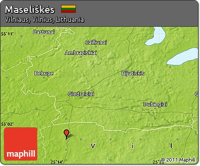Physical Map of Maseliškės