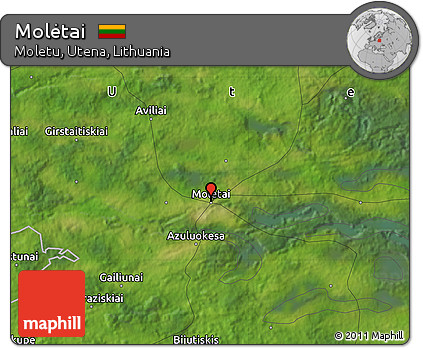Satellite Map of Molėtai