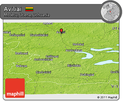 Physical Panoramic Map of Aviliai