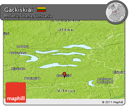 Physical Panoramic Map of Gackiškiai