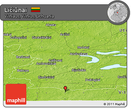 Physical Panoramic Map of Ličiūnai