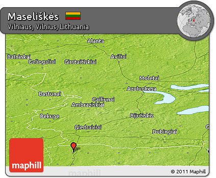 Physical Panoramic Map of Maseliškės