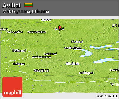 Physical Panoramic Map of Aviliai