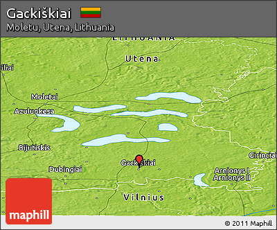 Physical Panoramic Map of Gackiškiai