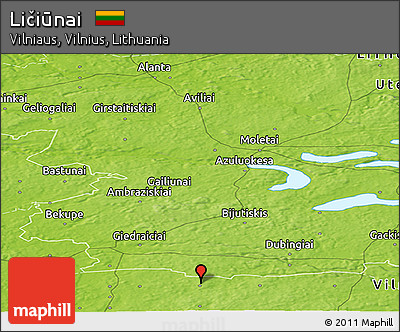 Physical Panoramic Map of Ličiūnai