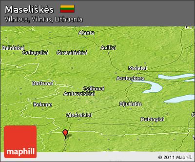 Physical Panoramic Map of Maseliškės