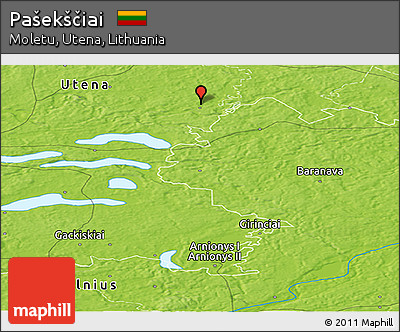 Physical Panoramic Map of Pašekščiai